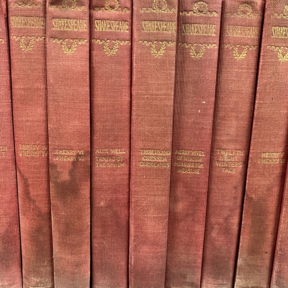 1897 The Plays Of William Shakespeare Lot Of 15 Red Doubleday Henry Morley - Picture 3 of 16